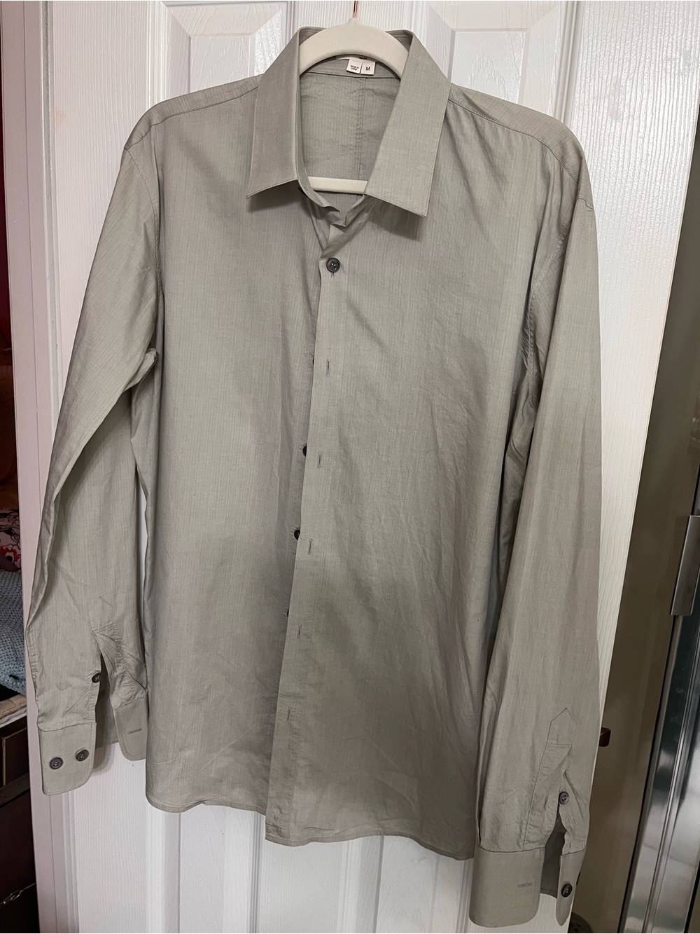 Helmut Lang Men's Light Gray Button-Down Casual Shirt